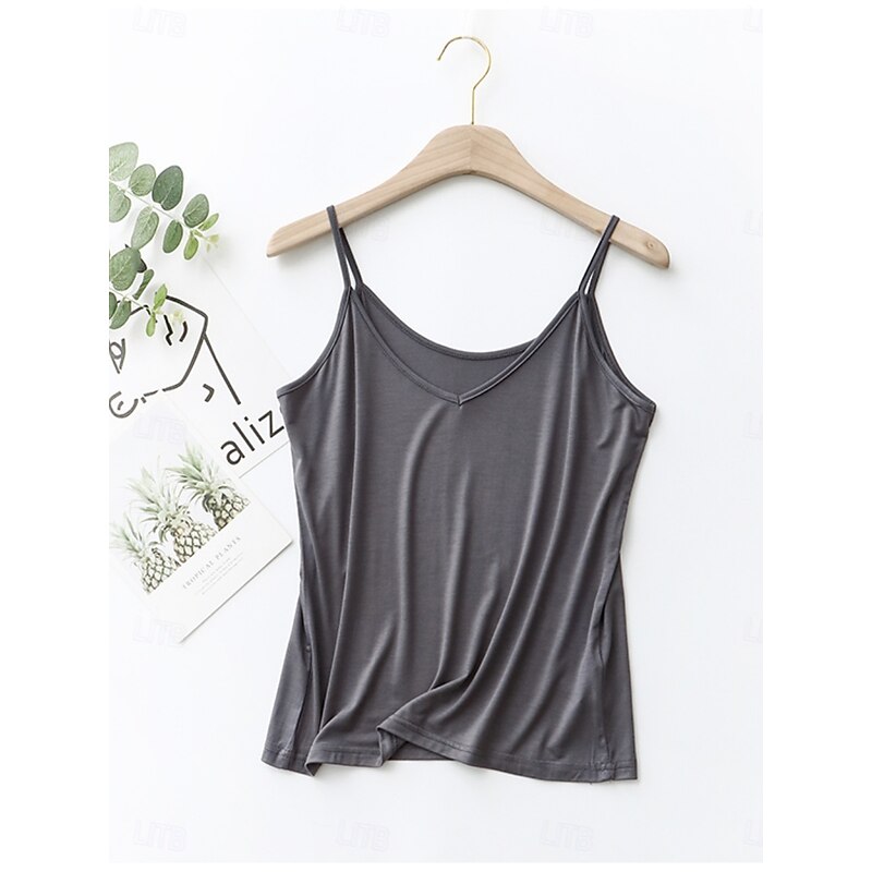 Women's Camisole Tank Top Solid Color Daily Basic Casual Sleeveless Strap Regular Tops Daily Backless Black White Pink Navy Blue Green Summer4