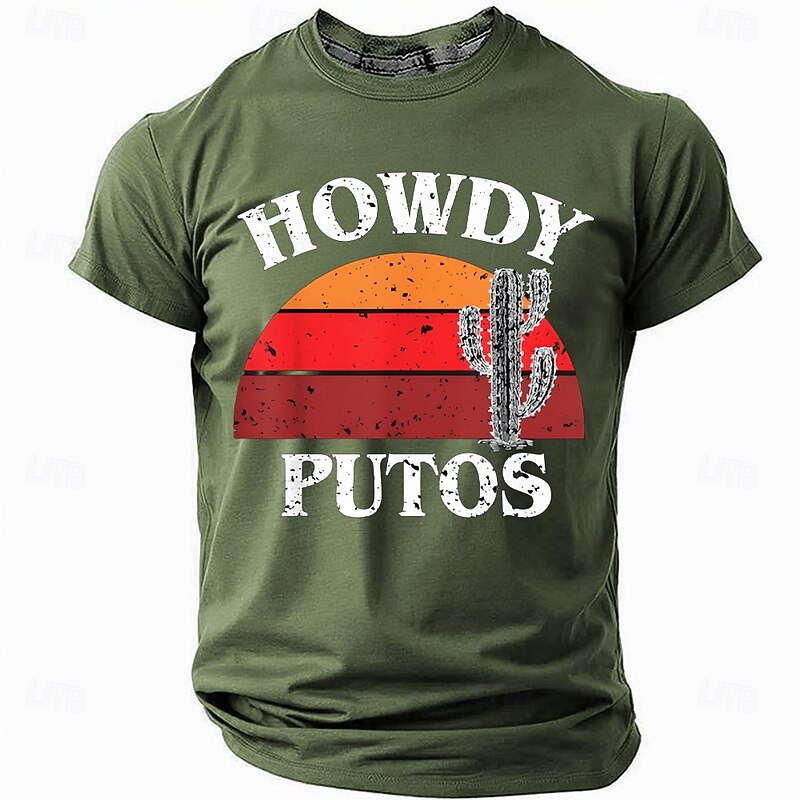 Men's Howdy Putos Graphic T-Shirt | Edgy Western Short Sleeve Tee2