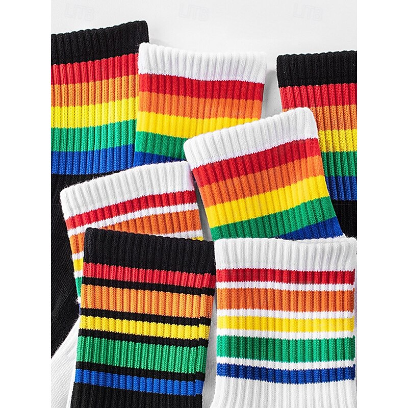 Men's Rainbow Pride Socks - Colorful LGBT Festival Accessory for Everyday Wear, Sports and Pride Events4