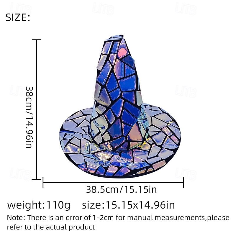 Cyberpunk Festival Hat, Holographic Laser Party Hat for Halloween, Rave, EDM, Costume and Cosplay Accessories2