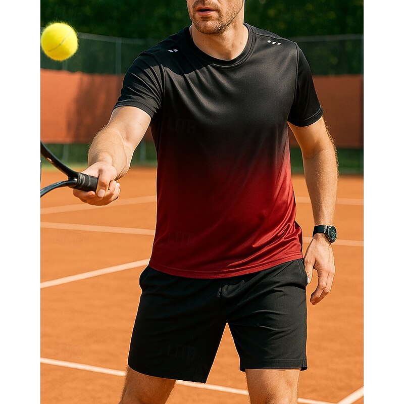 Men's Graphic Sports Set Shirts & Shorts Tennis Set Two-piece Suit Short Sleeves Sweat-Wicking Moisture Wicking Breathable Tennis Golf Pickleball Red Blue Green Tennis Clothing4