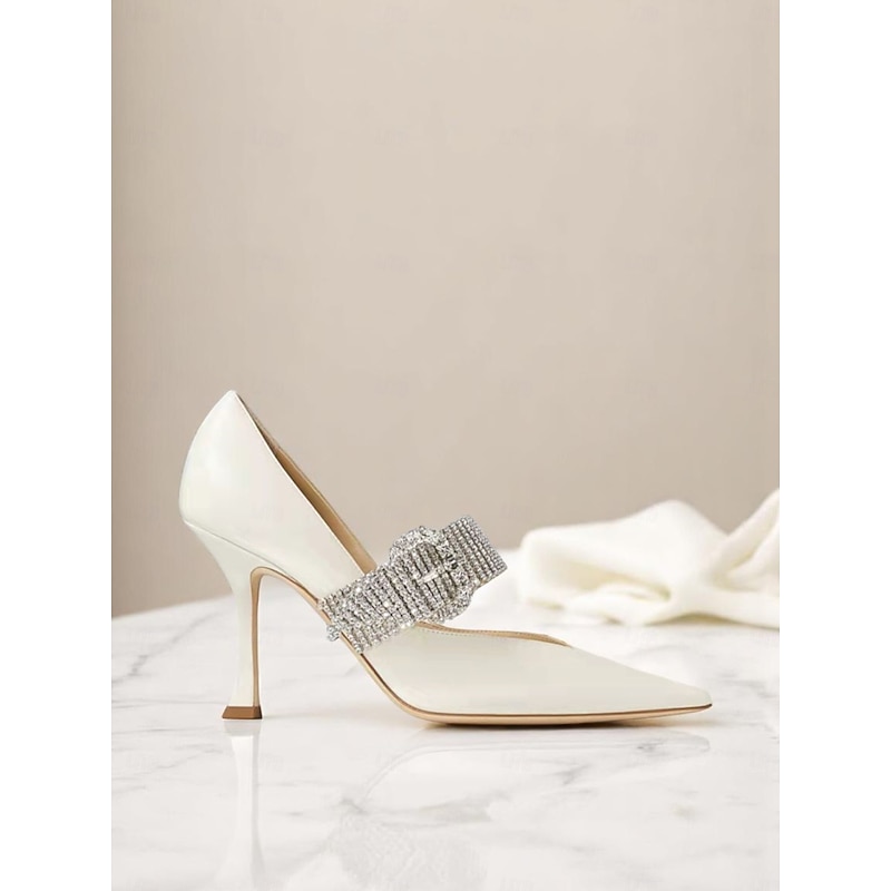 Women's Rhinestone-Embellished Slingback Pumps with Stiletto Heel - Glamorous High Heels for Cocktail Parties2