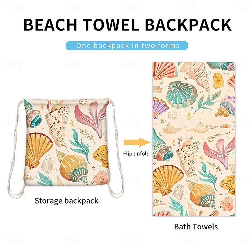 Quick Dry Pool Towels,2 in 1 Beach Towel Absorbent Camping Towels Fold in a Bag Storage Bag,Foldable,For Pool,Bathroom,Camp4