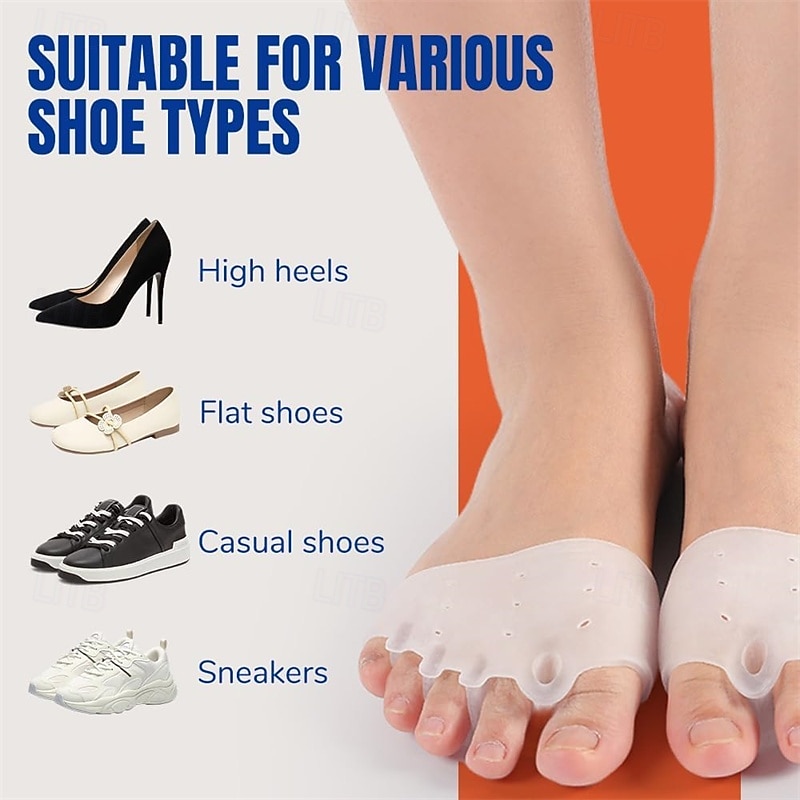 4 Pairs Silicone Toe Separators Bunion Corrector for Women and Men Breathable and Soft Toe Spacers for Foot Pain Relief and Proper Alignment4
