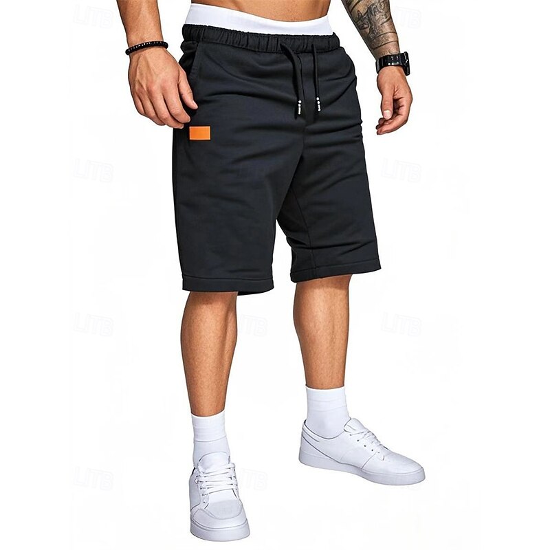 Men's Shorts Summer Shorts Casual Shorts Pocket Drawstring Elastic Waist Plain Comfort Breathable Short Outdoor Vacation Sport Casual Black Royal Blue2