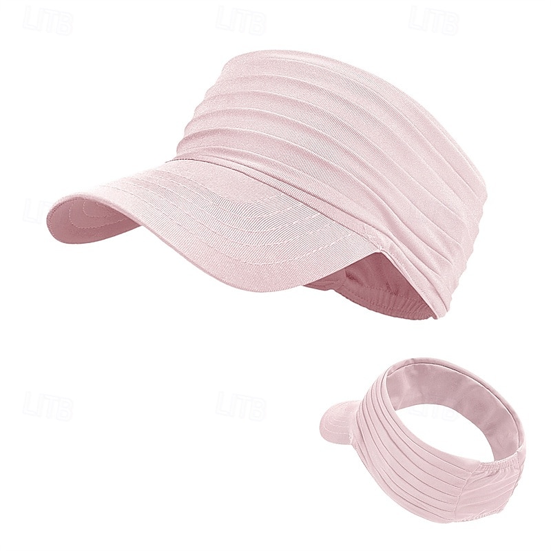 Tennis Sport Visor Sun Visor Women's Solid Colored Classic Fashion Adjustable Breathable Quick Dry for Tennis Baseball Running Summer Navy Pink Royal Blue2