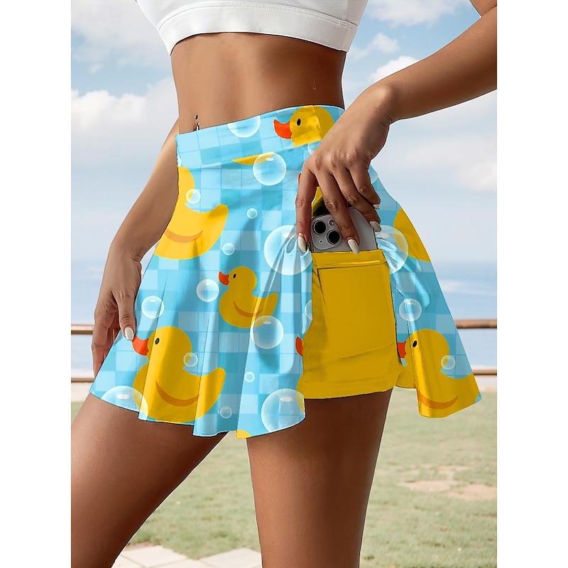 Women's Skirt Fashion Casual Mini High Waist Skirts Graphic Animal Stretchy Daily Yellow Royal Blue Sky Blue Summer 95%Polyester 5% Spandex