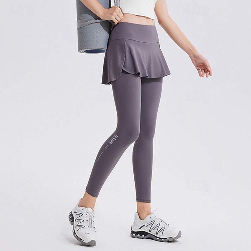 Women's Solid Colored Tennis Skirt with Leggings Pleated Side Pockets Split Quick Dry Tennis Golf Pickleball Bottoms Black White Red Spandex Tennis Clothing2