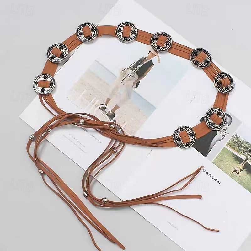 Women's Belt Alloy Black Brown Khaki Waist Belt Street Daily Pure Color4