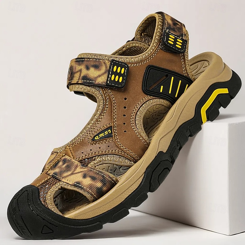 Men's Camouflage Outdoor Hiking Sandals with Adjustable Straps and Cushioned Non-Slip Sole Rugged Style for Adults Ideal for Camping Summer Trails Forest Exploration