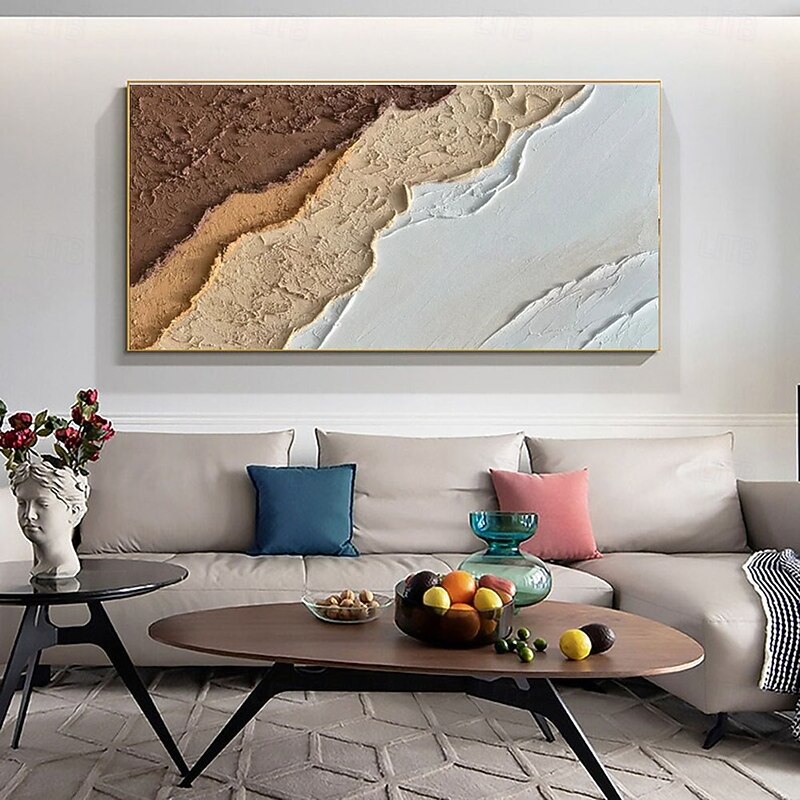 Handmade abstract wave oil painting Hand Painted ABSTRACT oceacn Oil Painting Wall Modern Fashion Abstract Brown White Wave Canvas Painting Home Decoration Decor Rolled Canvas Paingtings3