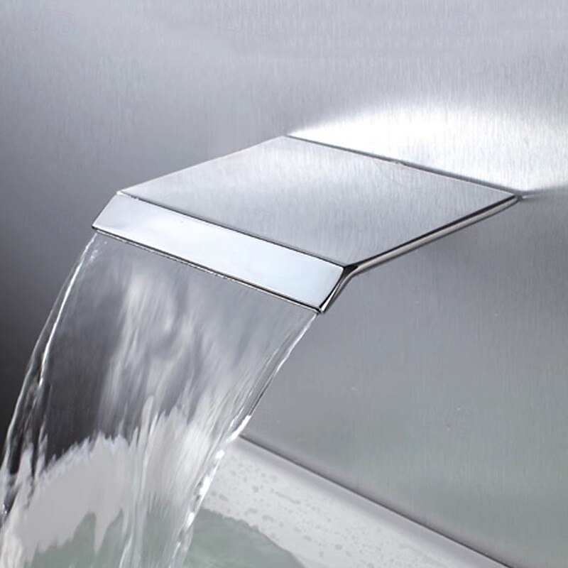 Bathroom Sink Faucet - Waterfall Chrome / Electroplated / Painted Finishes Wall Installation Wall mountedBath Taps4