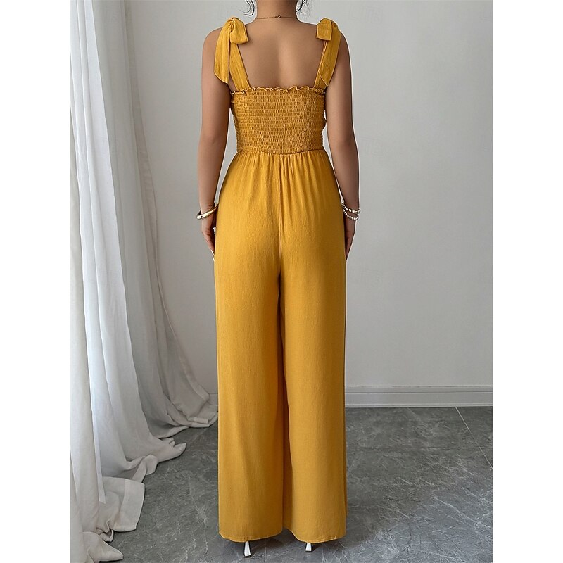 Jumpsuits Quinceanera Dresses Elegant Dress Wedding Wedding Guest Floor Length Sleeveless Spaghetti Strap Polyester Backless with Ruched3