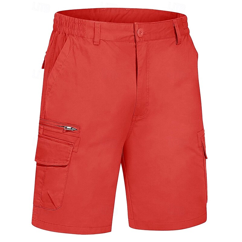 Men's Cargo Shorts Shorts Summer Shorts Elastic Waist Multi Pocket Flap Pocket Plain Comfort Wearable Knee Length Outdoor Sport Daily Fashion Casual Black Yellow3