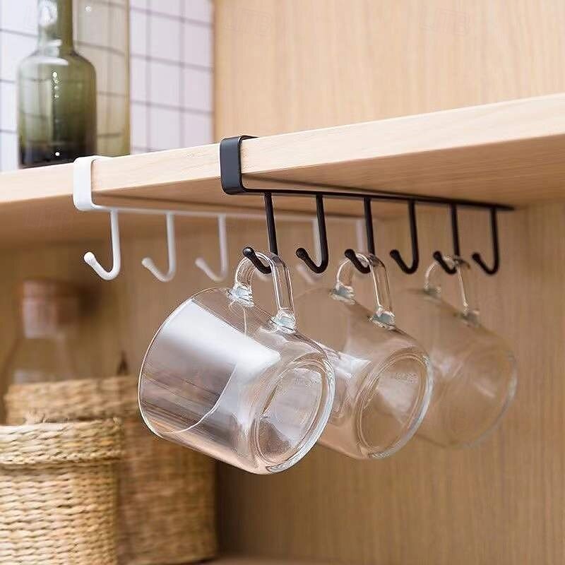 2-Pack No-Trace Iron Hooks for Dorm, Nail-Free Cabinet Organizer, Kitchen Shelf Storage Hangers, Bedroom Closet Hook, Wholesale Storage Solutions4