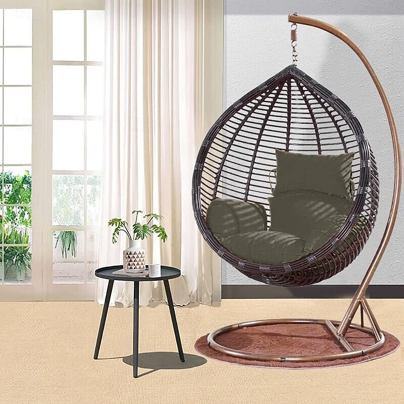 Egg Chair Cushion Replacement, Foldable Waterproof Hanging Basket Swing Chair Cushion with Headrest Outdoor Porch Backyard Patio Hammock Swing Replacement Cushions