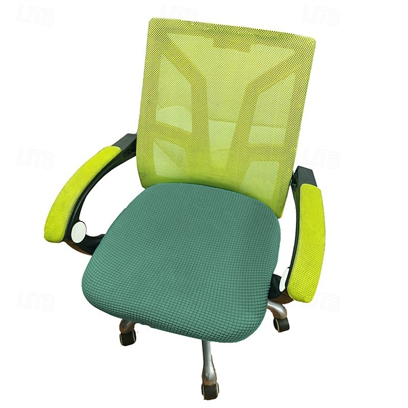 Office Chair Cover Thicken Solid Office Computer Spandex Split Seat Cover Universal Office Anti-dust Armchair Cover Waterproof Separate Sitting Cover4