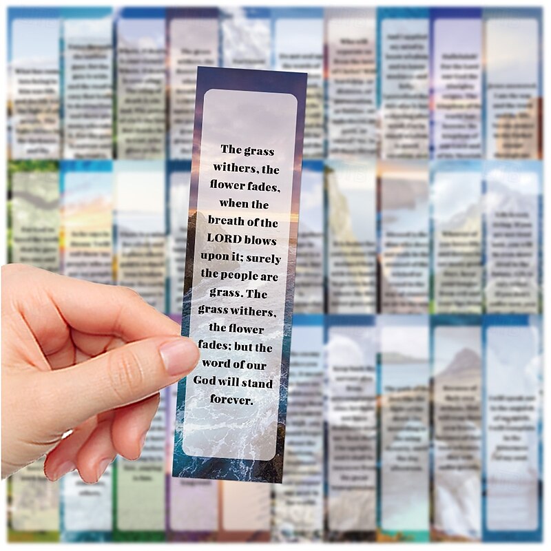 30pcs Bible Bookmarks with Scenic Backgrounds, Minimalist Aesthetic Scripture Verses, Inspirational Christian Bookmarks for Books, Journals, Study, Church Gifts