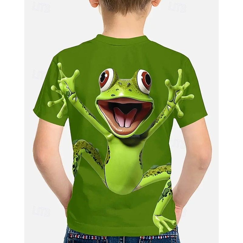Boys 3D Animal T shirt Tee Short Sleeve Summer Spring Fashion Basic Kids 4-12 Years Crew Neck Outdoor Casual Daily Regular Fit4
