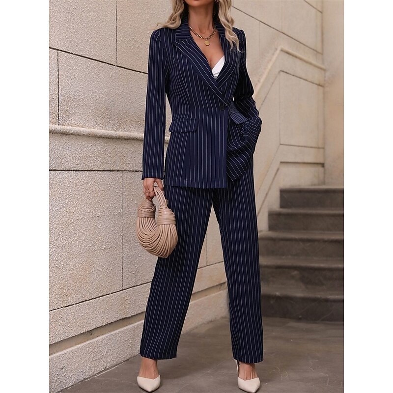 Women's 2 Pieces Suits Formal Wedding Guest Formal Evening Elegant Simple Long Sleeve Ankle Length Notched Lapels Single Breasted4