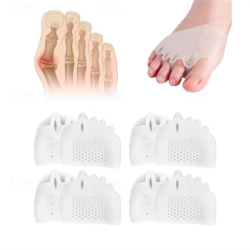 4 Pairs Silicone Toe Separators Bunion Corrector for Women and Men Breathable and Soft Toe Spacers for Foot Pain Relief and Proper Alignment3
