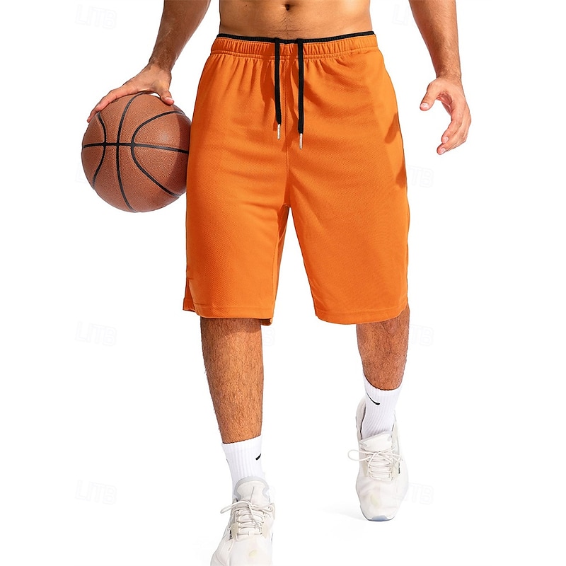 Men's Basketball Shorts Casual Shorts Mesh Shorts Athletic Short Pocket Drawstring Elastic Waist Plain Comfort Breathable Short Outdoor Vacation Sport Casual Black White