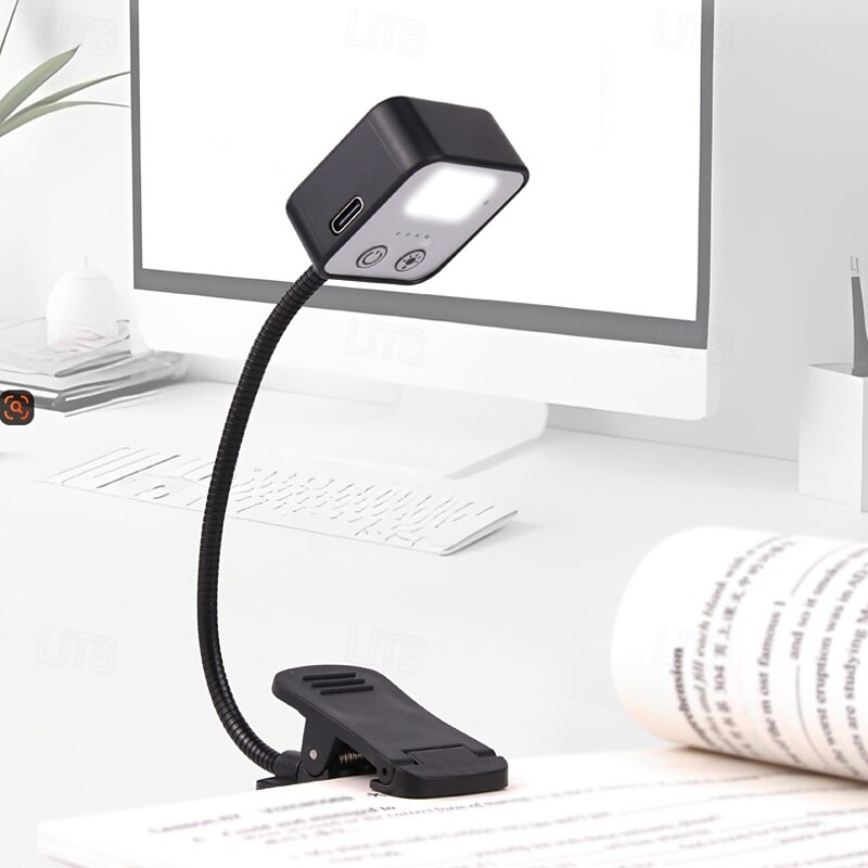 Rechargeable Book Lights for Reading at Night in Bed 6 LED Reading Lights & Memory Function-3 Color Temperatures 5 Dimming Brightness Lightweight Clip on Lamps for Book Lovers