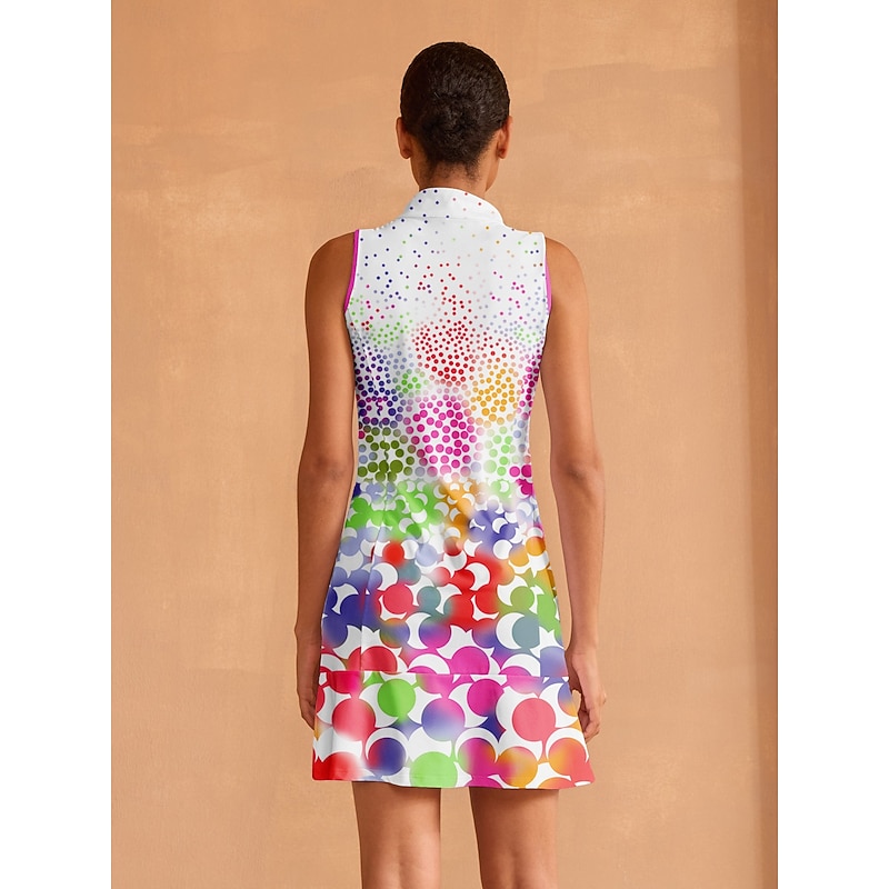Women's Golf Dress Multicolor Sleeveless Dress Ladies Golf Attire Clothes Outfits Wear Apparel2