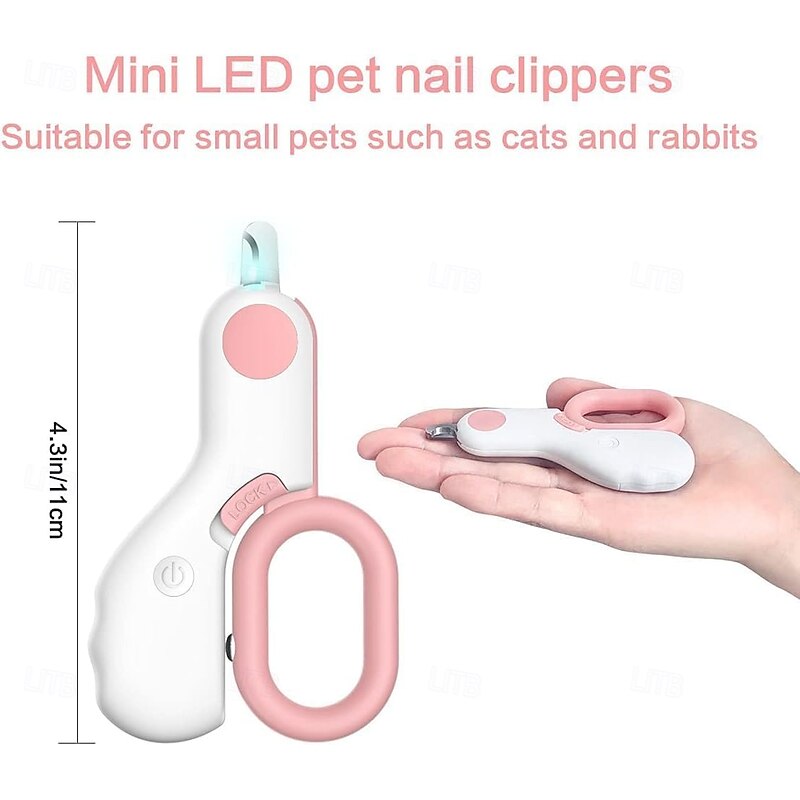 LED Pet Nail Clipper, 2025 Upgrade Cat Nail Clipper with Light, Led Pet Nail Clippers for Cats Dogs, Trim Your Pets Nails Easy and Pain-Free Grooming Tool, Cat Nail Clippers for Indoor Cat4