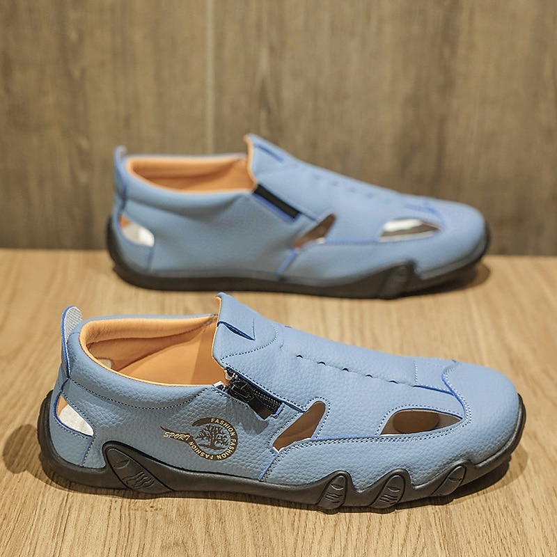 Men's Sandals Blue Sports Sandals with Closed Toe and Adjustable Fit for Hiking Running and Summer Activities4