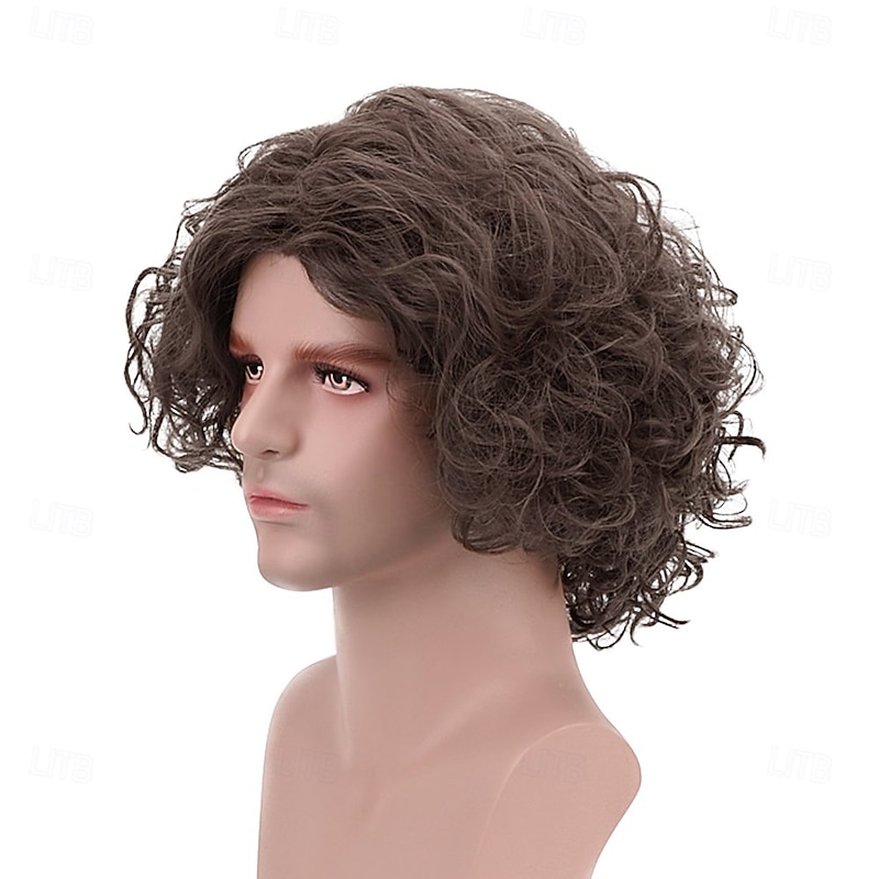 Short Curly Fluffy Wig 70s Wavy Hippie Men Wigs Costume Party Cosplay Hair for Adult Kids One Pack Halloween Wigs4