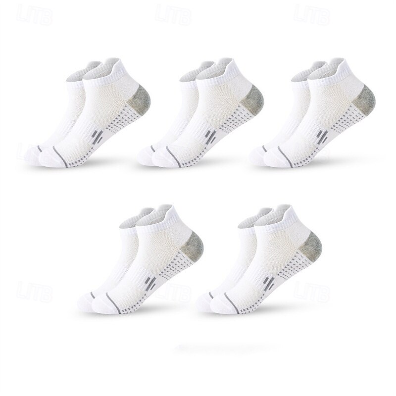 Men's 5 Pairs Multi Packs Socks Running Socks Casual Socks Black White Color Polka Dot Vacation Sports & Outdoor Daily Basic Medium Spring Fall Fashion Casual4