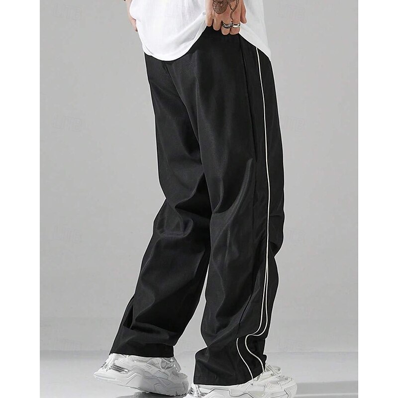 Men's Athletic Pants Trousers Casual Pants Pocket Drawstring Elastic Waist Plain Comfort Sports Outdoor Daily Fashion Casual Black Blue Micro-elastic2