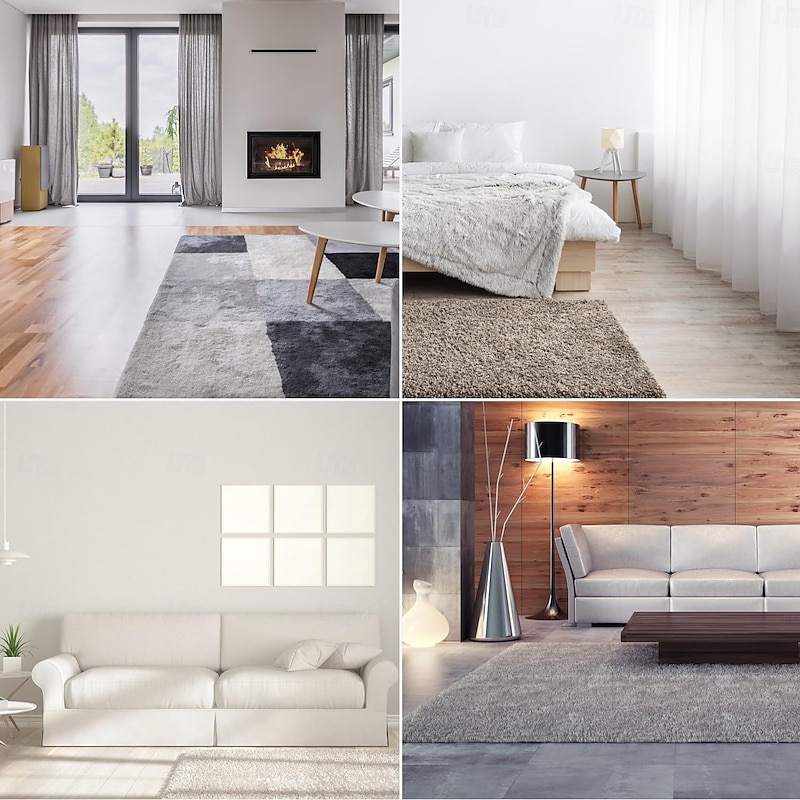 16 PCS Grippers of Rug Pad,PU Non-Slip Carpet Gripper for Hardwood Floors and Tile, Reusable and Washable Area Carpet Tape, Double-Sided Adhesive Pads, Keeps Corners Flat4