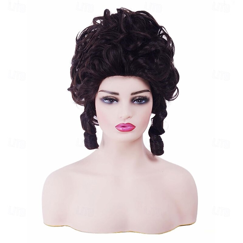Short Wavy Brown Wig Big Bouffant Beehive Wigs for Women fits 70s 80s Costume or Halloween Vintage Cosplay Party2