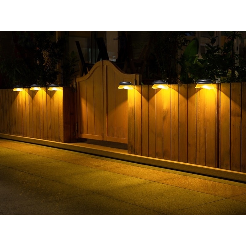 Solar Fence Lights Outdoor Wall Lights 9 LED Super Bright Waterproof Wireless Security for Garden Wall Yard Deck