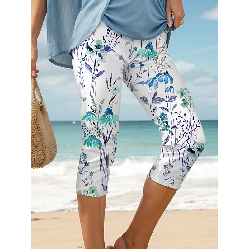 Women's Leggings Capri Pants High Elasticity Vacation Vintage Fashion Full Length High Waist Floral Graphic Printing Thermal Warm Breathable Soft Stretchy Formal Outdoor Vacation4