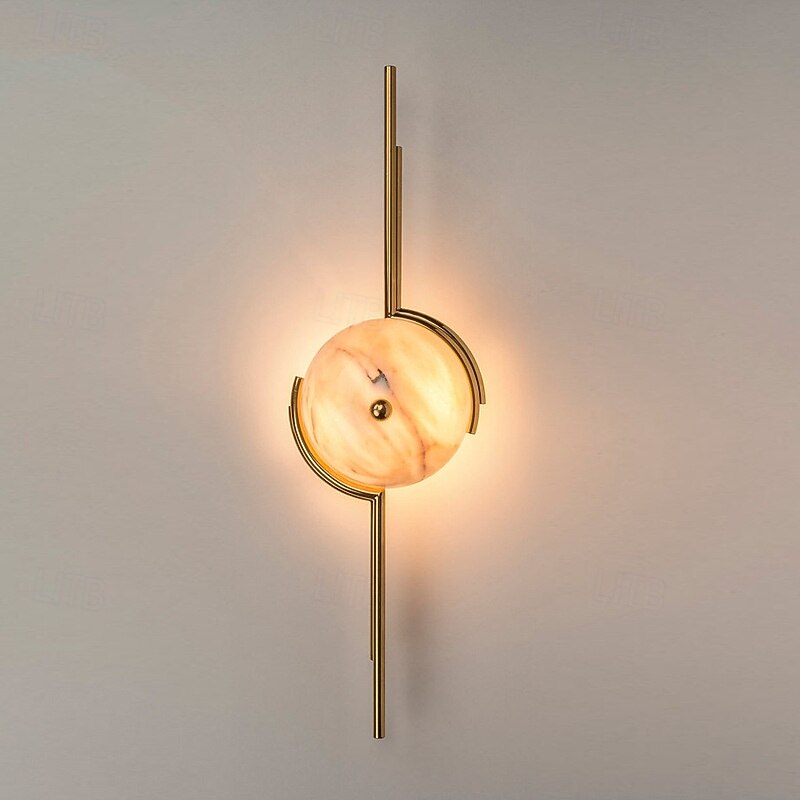 Wall Sconce Small Wall Lamp, Gold Marble Wall Mount Light, Vintage Headboard Lamp, Indoor Lighting Fixture for Bedroom Living Room Dining Room Hallway 110-240V2