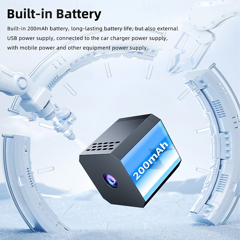 Mini WiFi Indoor Security Camera – HD Night Vision Wide Angle Surveillance Cam for Home Pet Baby Monitor4