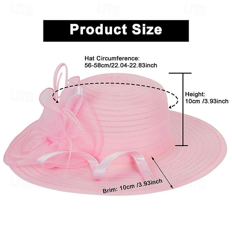 Women's Kentucky Derby Church Dress Hat Wide-Brim-Lace Hat Fascinator Tea Party Cap Wedding Hat2