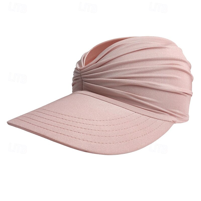 Tennis Sport Visor Sun Visor Women's Solid Colored Classic Fashion Adjustable Breathable Moisture Wicking for Tennis Baseball Running Summer White Pink Burgundy4