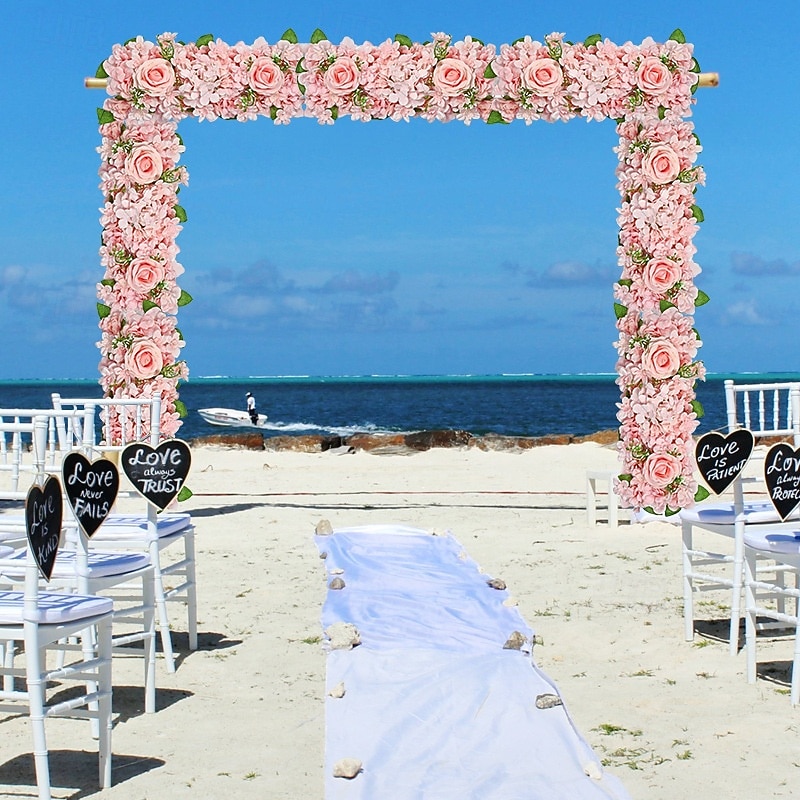 Artificial Long Flower Row for Wedding Table Centerpiece, Trailing Floral Arrangement for Banquet, Hotel, Arch, Party Decoration, European Style Silk Flowers2