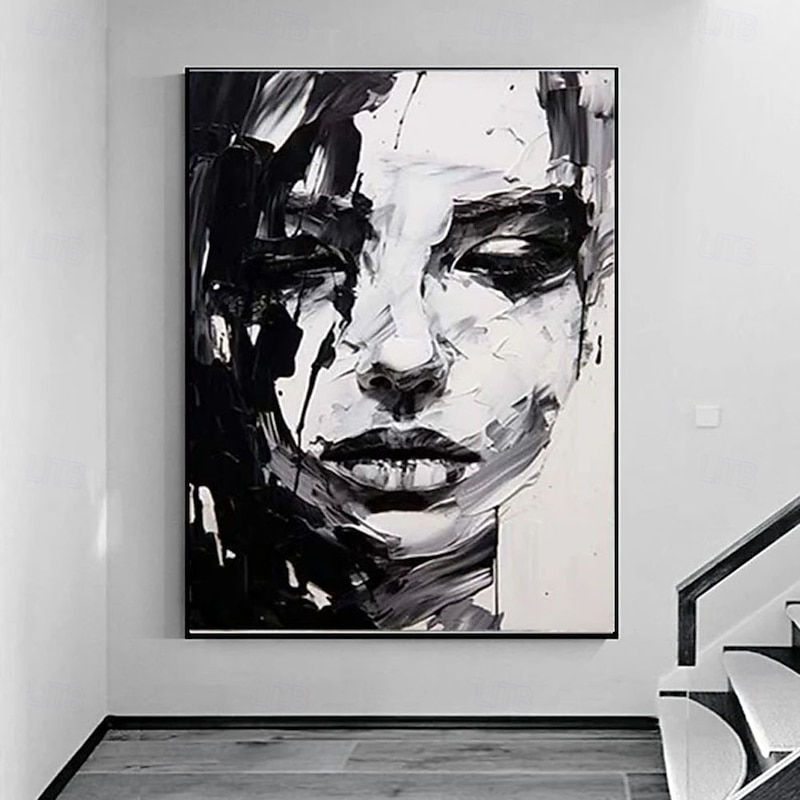 Hand Painted Wall Art  Portrait Woman Oil Painting On Canvas Custom Vintage Female Painting Living Room Wall Decor Modern Wall Art Home Decoration Decor ready to hang or canvas