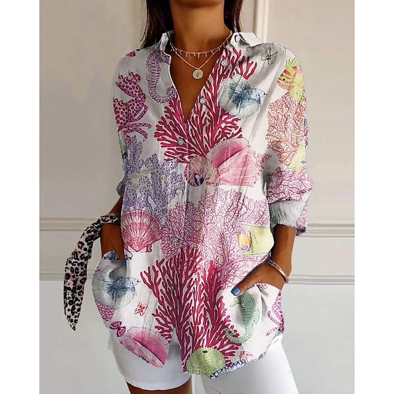 Women's Shirt Animal Daily Stylish Basic Half Sleeve V Neck Regular Tops Daily Holiday Print White Yellow Pink Spring Fall3