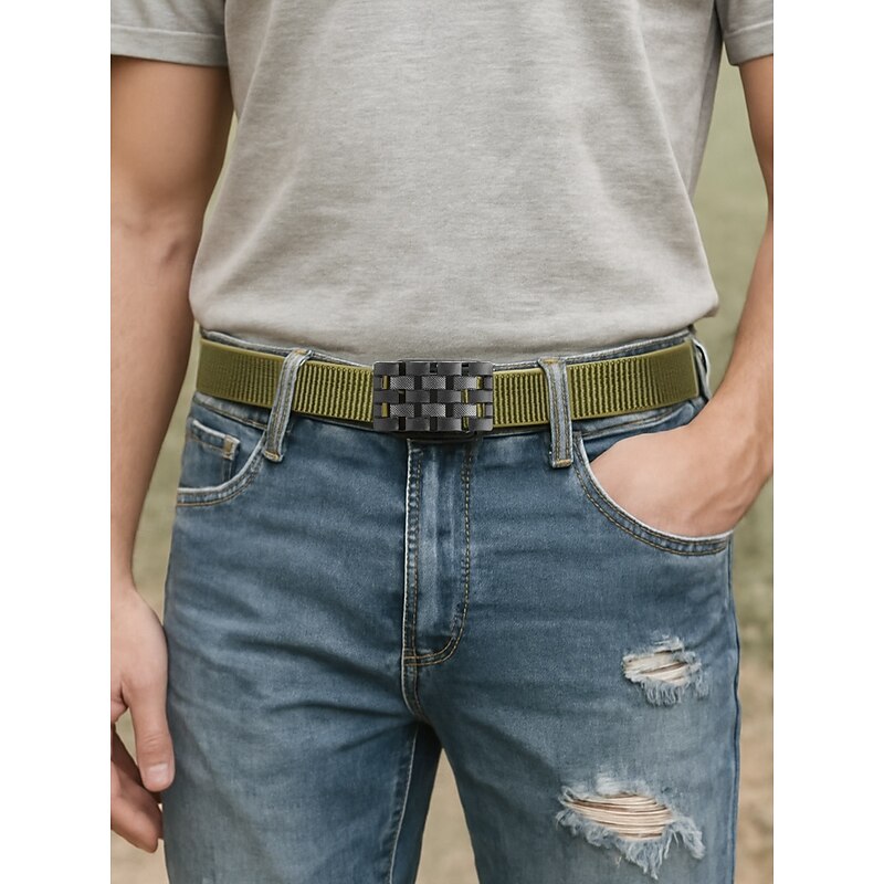 Men's Tactical Nylon Web Belt with Ratchet Buckle – Adjustable Military-Style Belt for Outdoor, Casual and Workwear2