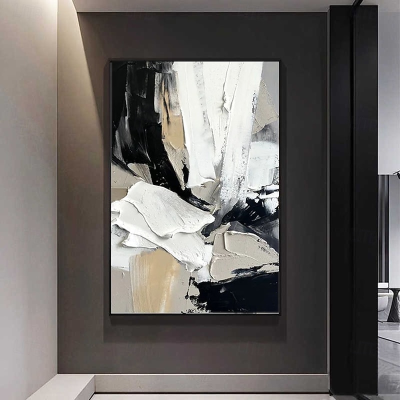 Handmade abstract 3d black white oil painting Hand Painted ABSTRACT Oil Painting Wall Modern Fashion Abstract Black White Canvas Painting Home Decoration Decor Canvas Paingtings4