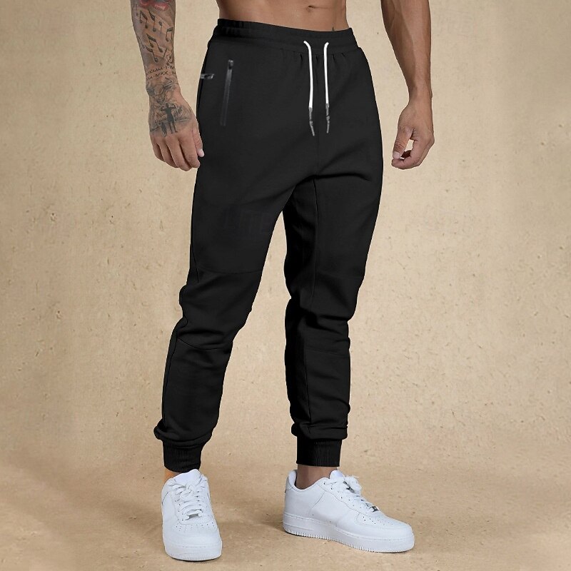 Men's Athletic Pants Sweatpants Joggers Trousers Sports Pants Pocket Drawstring Elastic Waist Plain Comfort Sports Outdoor Daily Fashion Casual Black Army Green Micro-elastic