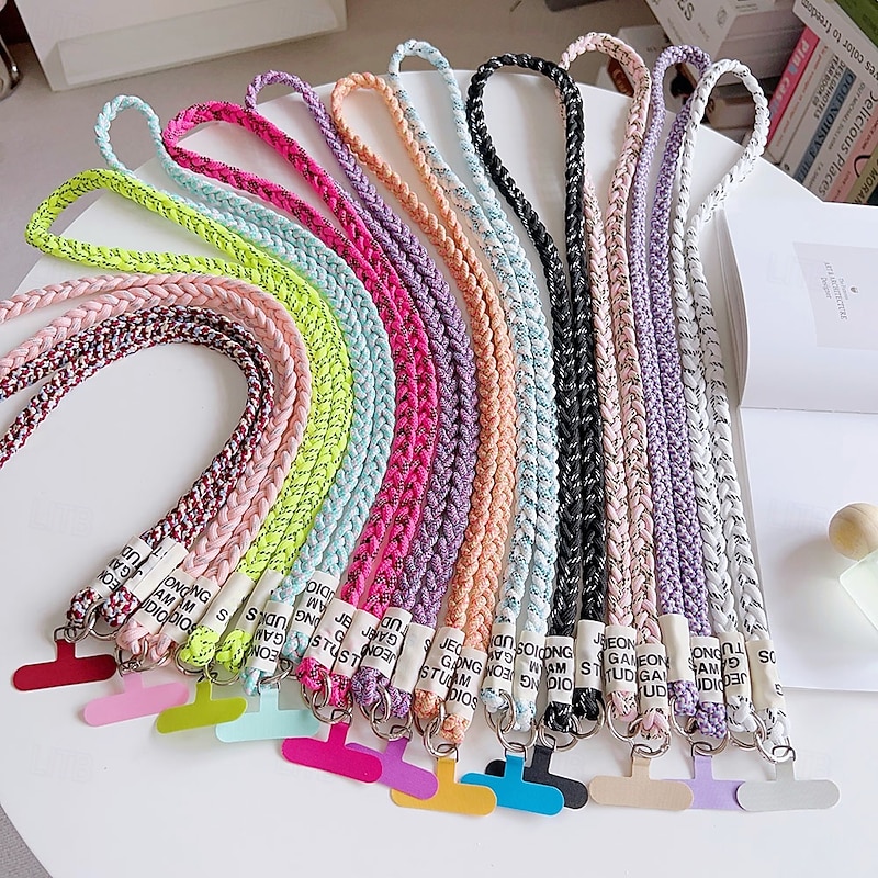 Multicolor Braided Phone Lanyard Strap with Detachable Clip for Phone Case – Adjustable Neck Rope for Women and Men2