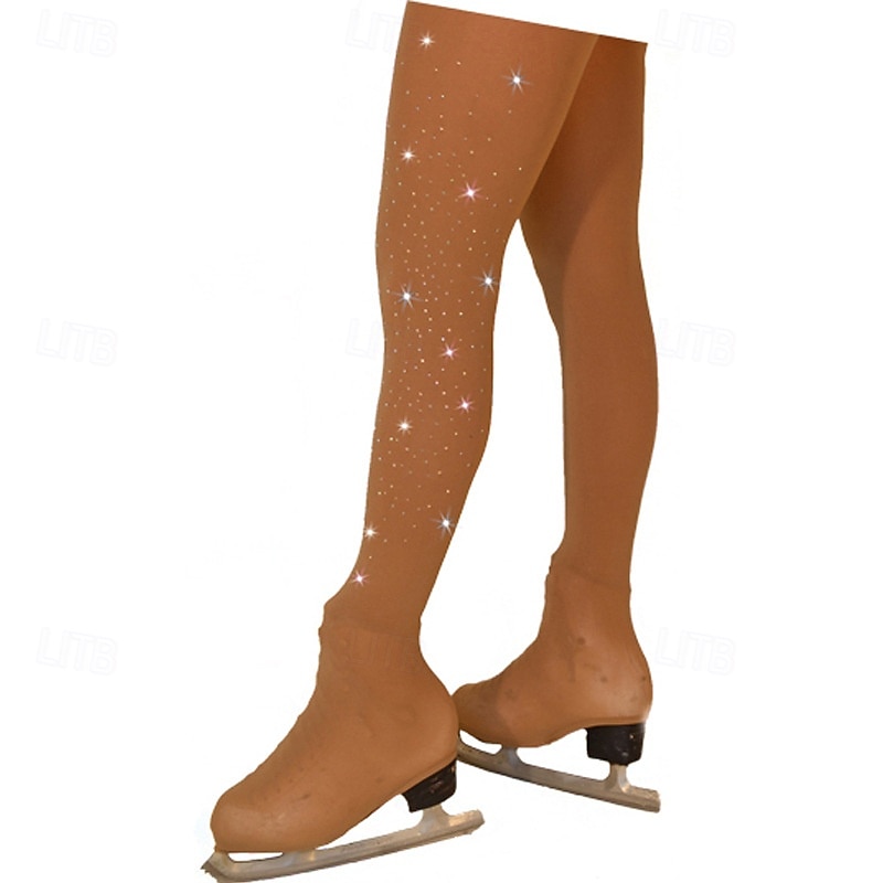 Over The Boot Figure Skating Tights Women's Ice Skating Tights Skin color half-covered shoes without velvet Skin color full cover shoes without velvet Skin color plus velvet full cover shoes High