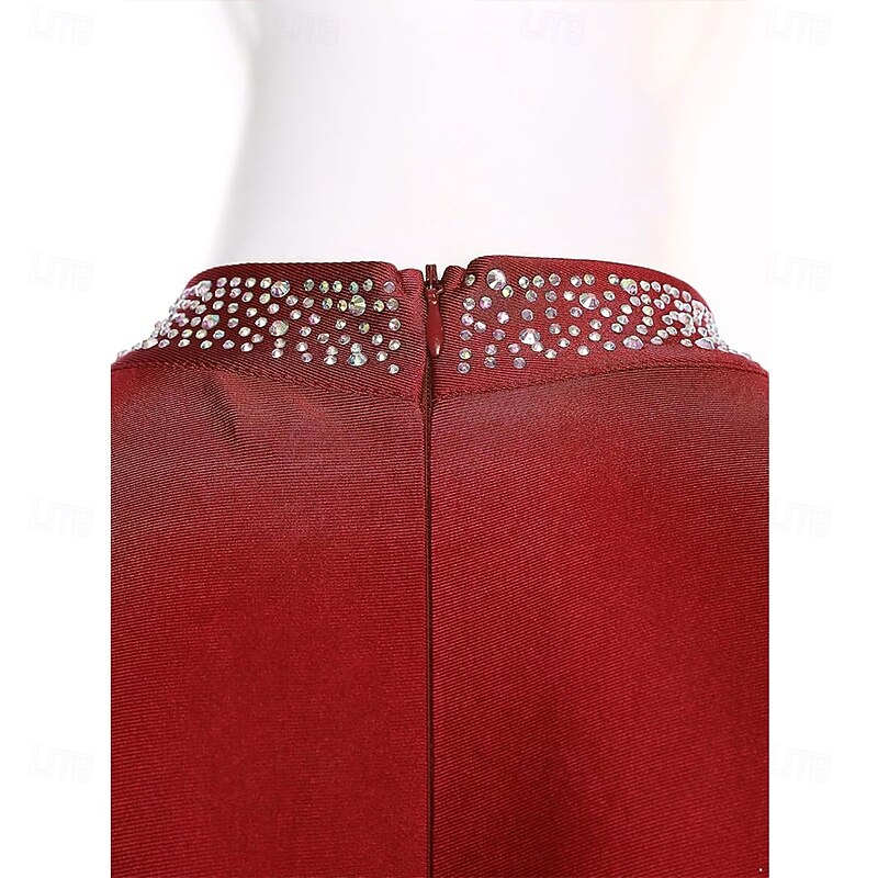 Men's Shiny Rhinestone Mock Neck Latin Tango Dance Shirt Latin Tango Training Performance Bodysuit4